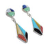 Multicolor Inlay Jewelry Sterling Silver Post Dangle Earrings AX95410